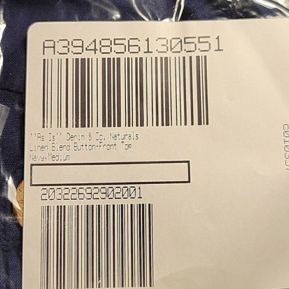 NWOT Denim & Co. Naturals Linen Blend Button-Front Top Sz M - Picture 11 of 12